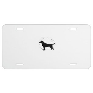 Labrador Retriever Dog � Halloween Moon Silhouette License Plate