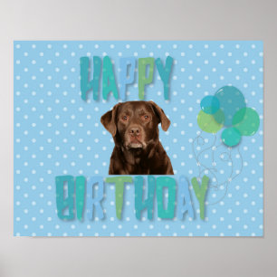 Labrador Retriever Dog Happy Birthday Poster