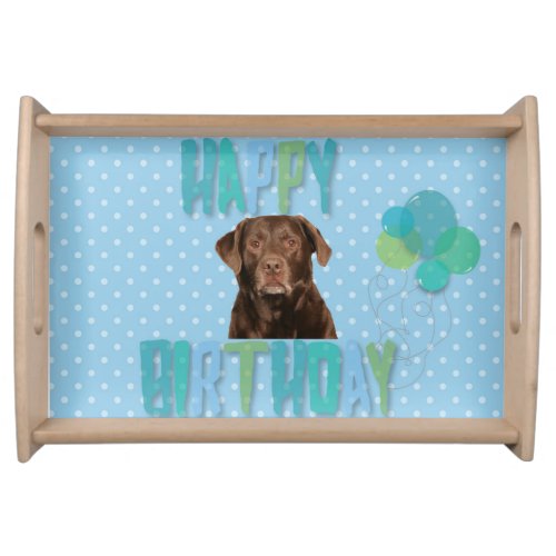 Labrador Retriever Dog Happy Birthday Serving Tray
