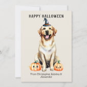 Labrador Retriever Dog Happy Halloween Holiday Card (Front)