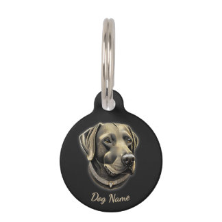 Labrador Retriever, dog head, filigran drawn Pet ID Tag