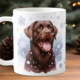 Labrador Retriever Dog Holiday Snowflakes Puppy Coffee Mug