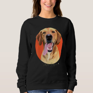 Labrador Retriever Dog Illustration In An Orange C Sweatshirt