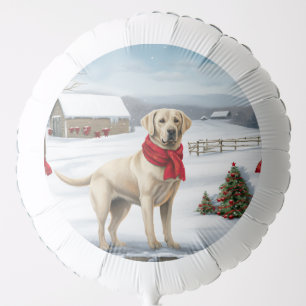 Labrador Retriever Dog in Snow Christmas Balloon