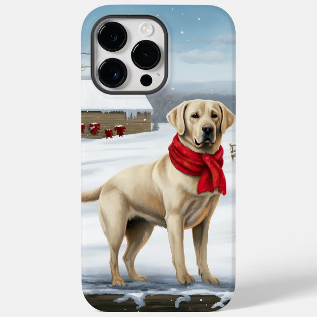 Labrador Retriever Dog in Snow Christmas Case-Mate iPhone Case (Back)