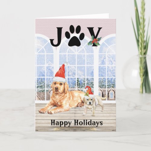 Labrador Retriever Dog JOY Christmas  Holiday Card
