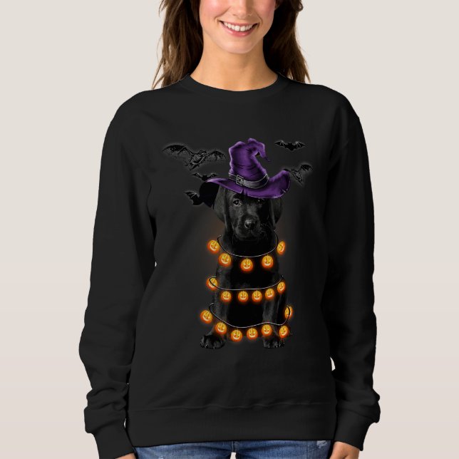 Labrador Retriever Dog Light Pumpkin  Halloween Te Sweatshirt (Front)