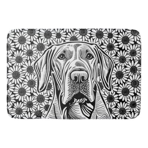 Labrador Retriever Dog Linocut Bath Mat or Rug