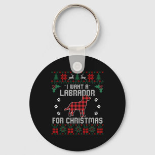 Labrador Retriever Dog Lover Gifts Ugly Christmas Keychain