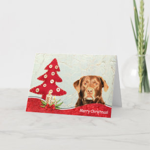 Labrador Retriever Dog Merry Christmas Card