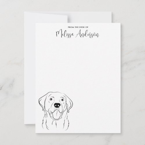 Labrador Retriever Dog Modern Simple Personalized Note Card