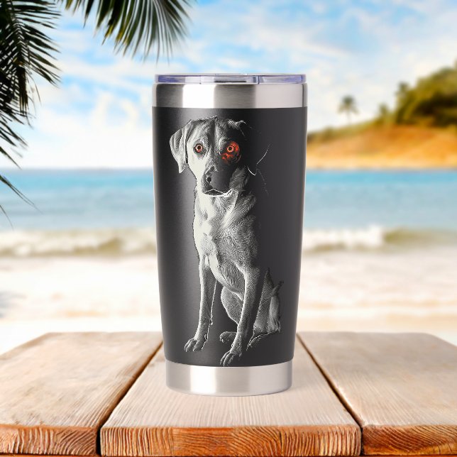 Labrador Retriever Dog Motif Pet Labrador Retrieve Insulated Tumbler (Beach (Rotated))