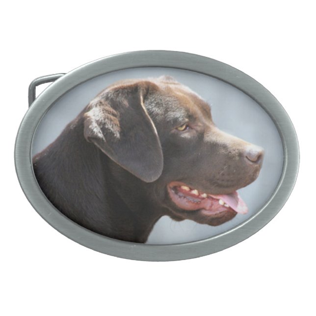 Labrador Retriever Dog Oval Belt Buckle (Front)