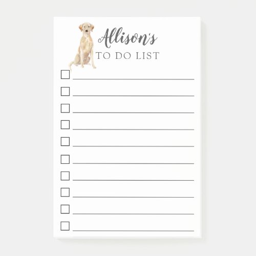 Labrador Retriever Dog Personalized To Do List Post_it Notes