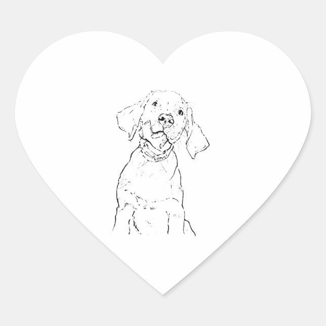 Labrador Retriever Dog Postcard Heart Sticker (Front)