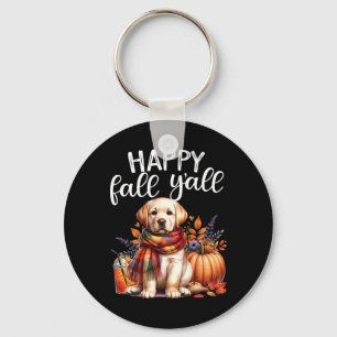 Labrador Retriever Dog Pumpkin Spice Happy Fall Ya Keychain