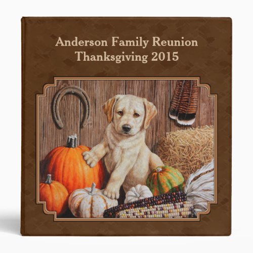 Labrador Retriever Dog  Pumpkins Brown Binder