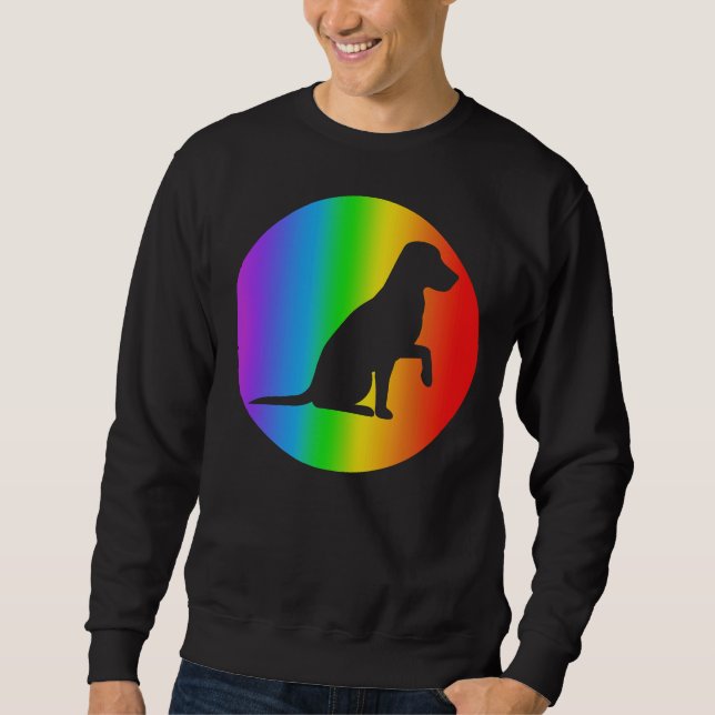 Labrador Retriever Dog Rainbow Silhouette Sweatshirt (Front)