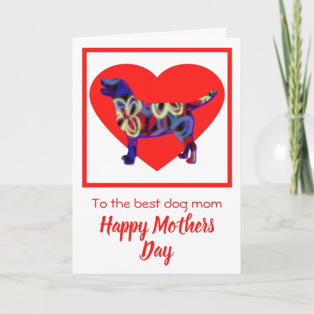 Labrador Retriever Dog Red Heart Mother’s Day Card (Front)