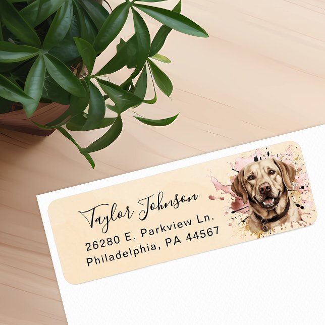 Labrador Retriever Dog Return Address Label (Creator Uploaded)