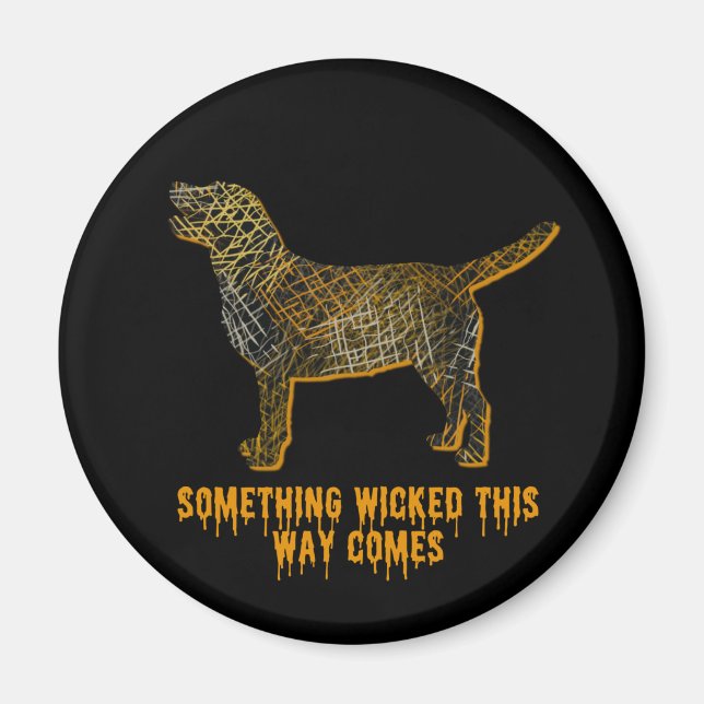 Labrador Retriever Dog Silhouette Fun Halloween Magnet (Front)