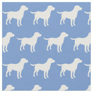 Labrador Retriever Dog Silhouette Lab Light Blue Fabric