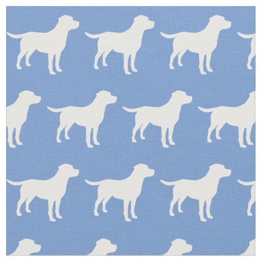 Labrador Retriever Dog Silhouette Lab Light Blue Fabric