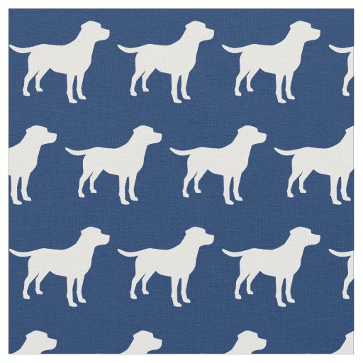 Labrador Retriever Dog Silhouette Lab Navy Blue Fabric