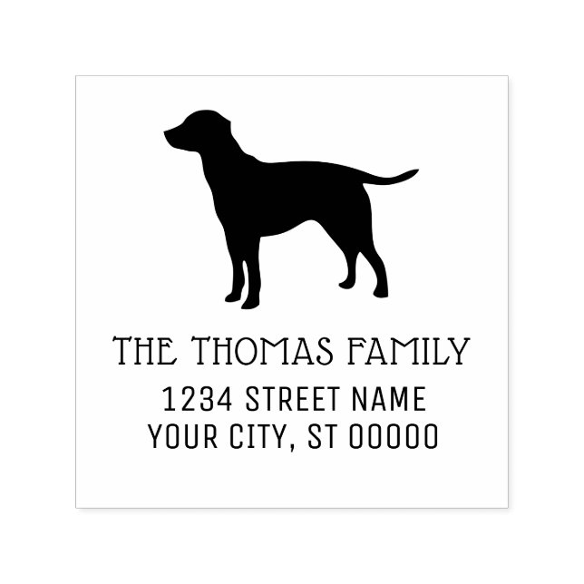 Labrador Retriever Dog Silhouette Name Address Self-inking Stamp (Design)