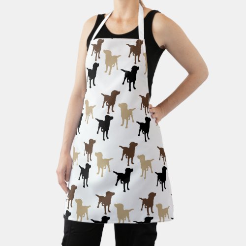 Labrador Retriever Dog Silhouette Pattern Apron