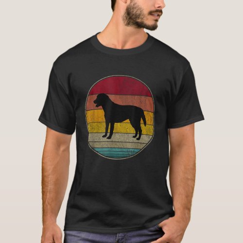 Labrador Retriever Dog Silhouette Pet Lovers Vinta T_Shirt