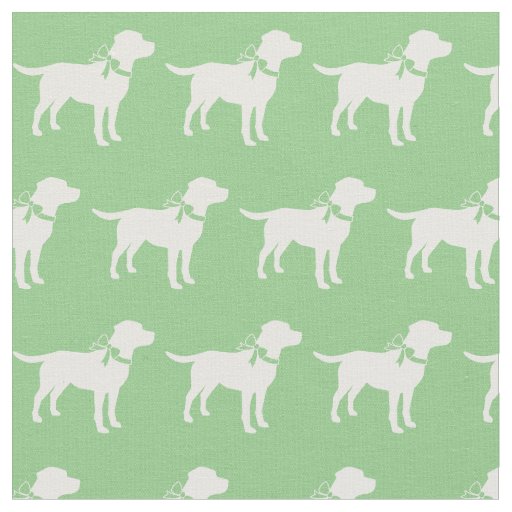 Labrador Retriever Dog Silhouette Pet Sage Green Fabric