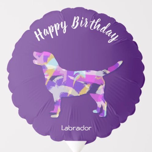 Labrador Retriever Dog Silhouette PPYB Birthday Balloon