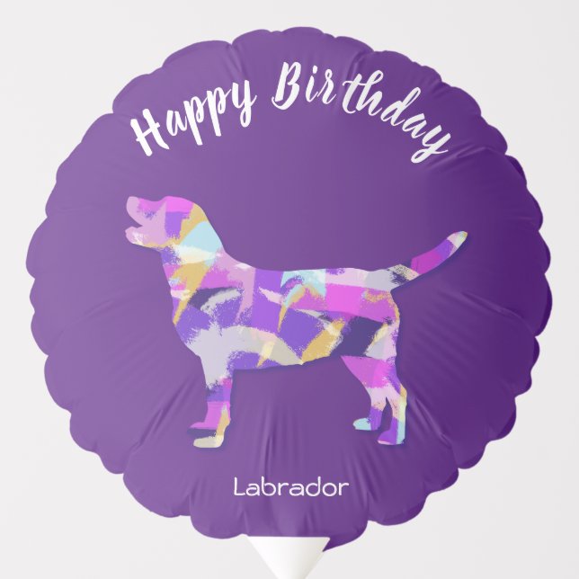 Labrador Retriever Dog Silhouette PPY&B Birthday Balloon (Front)