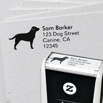 Labrador Retriever Dog Silhouette Return Address Self-inking Stamp by jennsdoodleworld at Zazzle