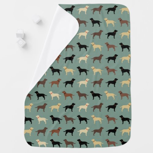 Labrador Retriever Dog Silhouettes Pattern Baby Blanket