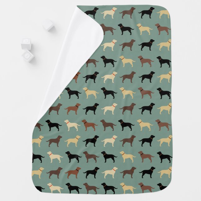 Labrador Retriever Dog Silhouettes Pattern Baby Blanket (In Situ)