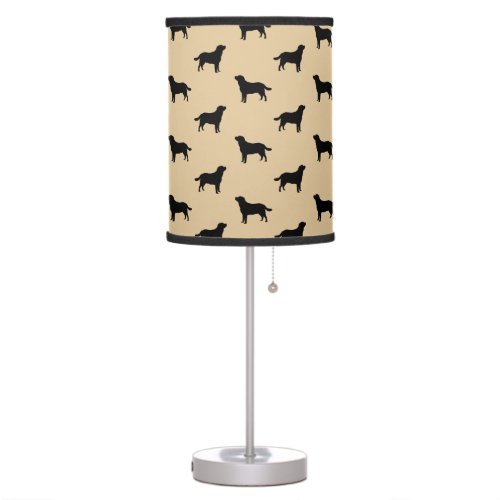 Labrador Retriever Dog Silhouettes Pattern Beige Table Lamp