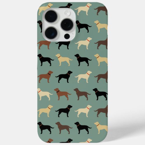 Labrador Retriever Dog Silhouettes Pattern Labs iPhone 15 Pro Max Case