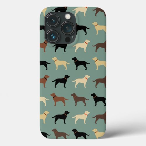 Labrador Retriever Dog Silhouettes Pattern Labs iPhone 13 Pro Case