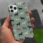 Labrador Retriever Dog Silhouettes Pattern Labs iPhone 15 Pro Max Case<br><div class="desc">Labrador Retriever dog silhouettes pattern with Black Labs,  Yellow Labs,  Chocolate Labs and Fox Red Labradors.  This cool dogs design is available on a variety of cell phone cases.</div>