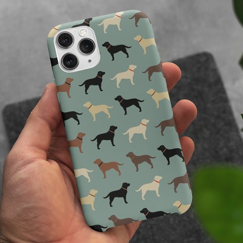 Labrador Retriever Dog Silhouettes Pattern Labs iPhone 15 Pro Max Case