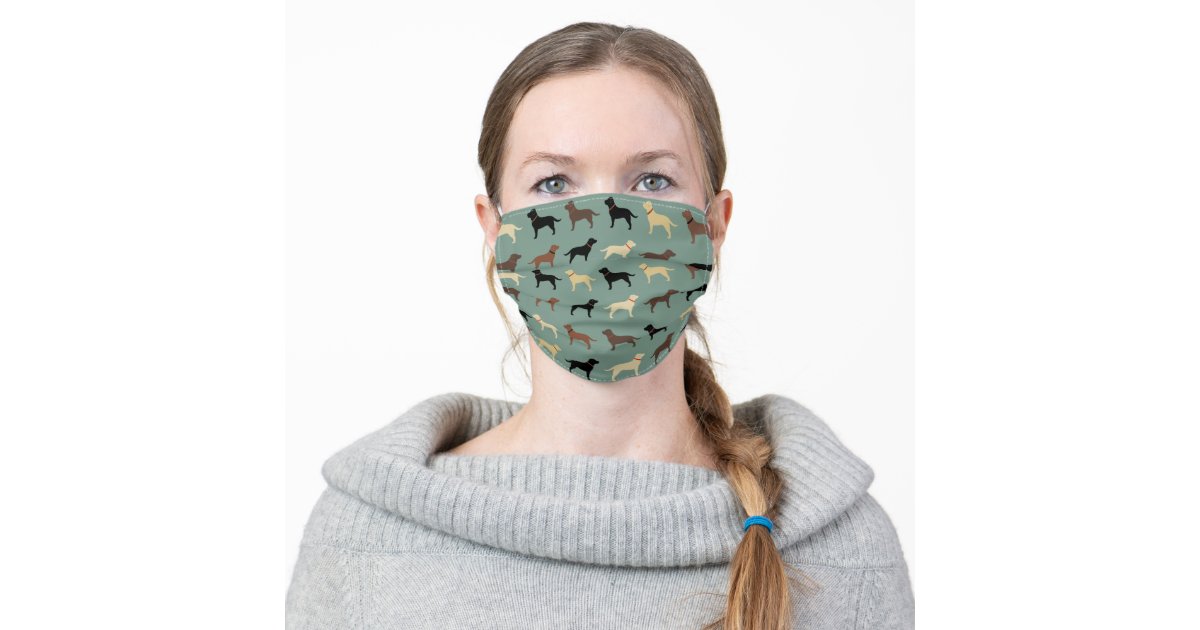 Labrador Retriever Dog Silhouettes Pattern Labs Cloth Face Mask Zazzle Com