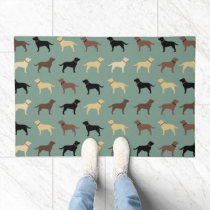 Labrador Retriever Dog Silhouettes Pattern Labs Doormat