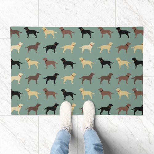 Labrador Retriever Dog Silhouettes Pattern Labs Doormat