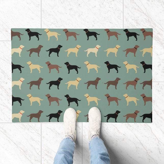 Labrador Retriever Dog Silhouettes Pattern Labs Doormat (Indoor)