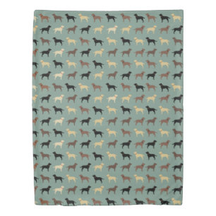 Labrador Retriever Dog Silhouettes Pattern Labs Duvet Cover