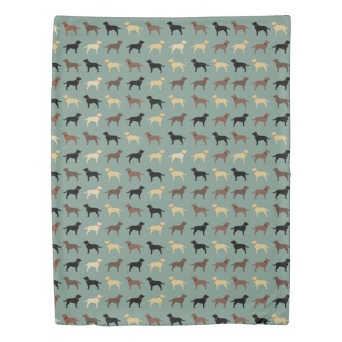 Labrador Retriever Dog Silhouettes Pattern Labs Duvet Cover