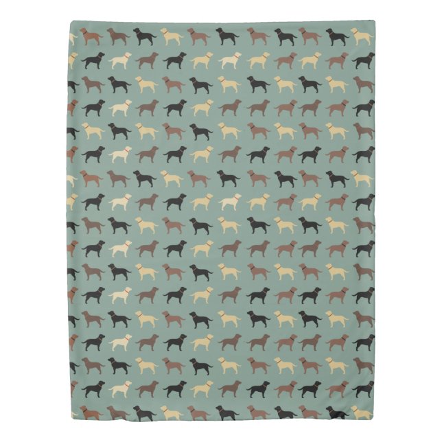Labrador Retriever Dog Silhouettes Pattern Labs Duvet Cover (Front)