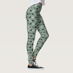 Black Labrador Retriever Random Print Leggings for Women and Kids